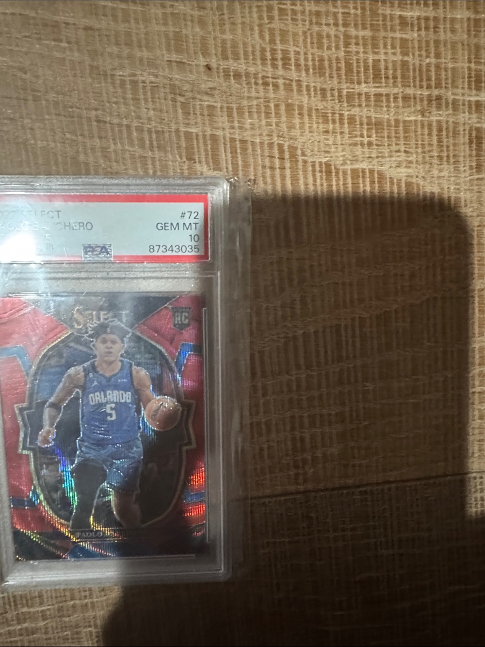 Silver and Red Holographic Sports Card Display Sleeve